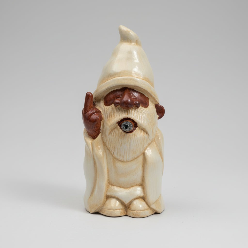 Cheeky Gnome With Cigar White 50cm SCULPTURE/ORNAMENT & ANIMAL at World Of Decor NZ