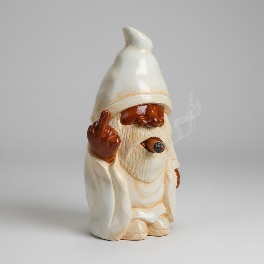Cheeky Gnome With Cigar White 50cm SCULPTURE/ORNAMENT & ANIMAL at World Of Decor NZ