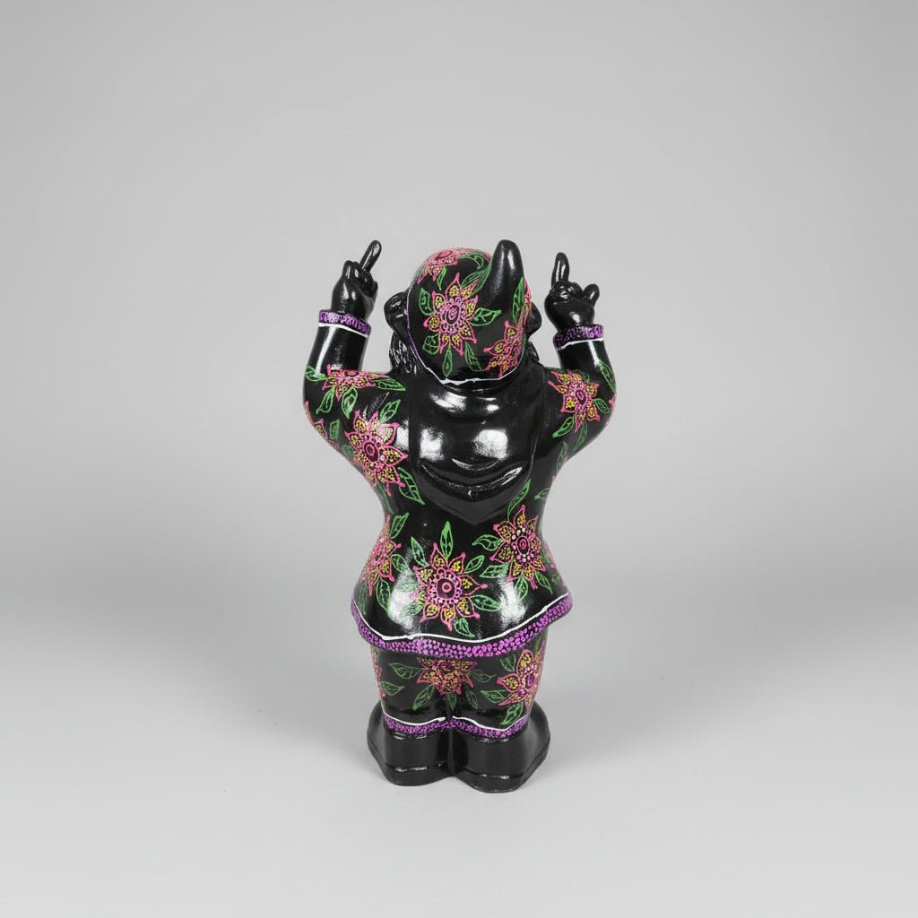 Cheeky Happy Gnome 2 Fingers 48cm - Batik SCULPTURE/ORNAMENT & ANIMAL at World Of Decor NZ