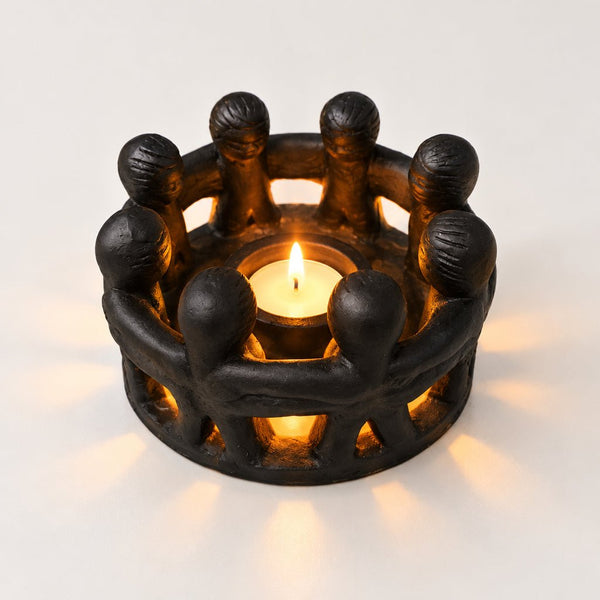 Circle of 8 Friends Candle Holder-Matt Black Candle,Tealight & Incense Holders at World Of Decor NZ