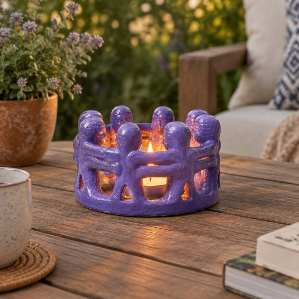 Circle of 8 Friends Candle Holder-Purplewash CANDLES HOLDER at World Of Decor NZ
