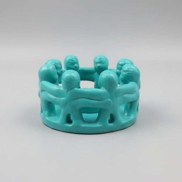 Circle of 8 Friends Candle Holder - Turquoise Wash CANDLES HOLDER at World Of Decor NZ