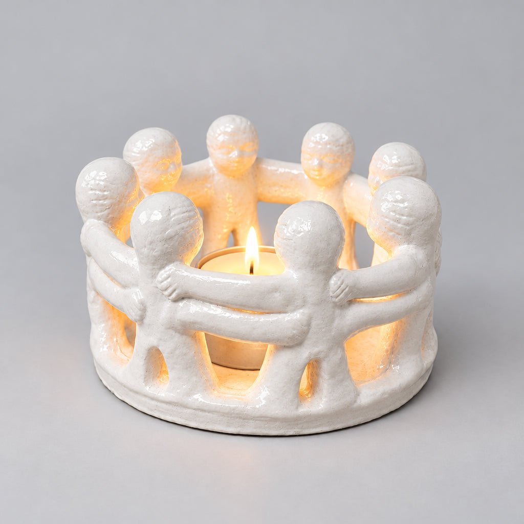 Circle of 8 Friends Candle Holder-White Candle,Tealight & Incense Holders at World Of Decor NZ