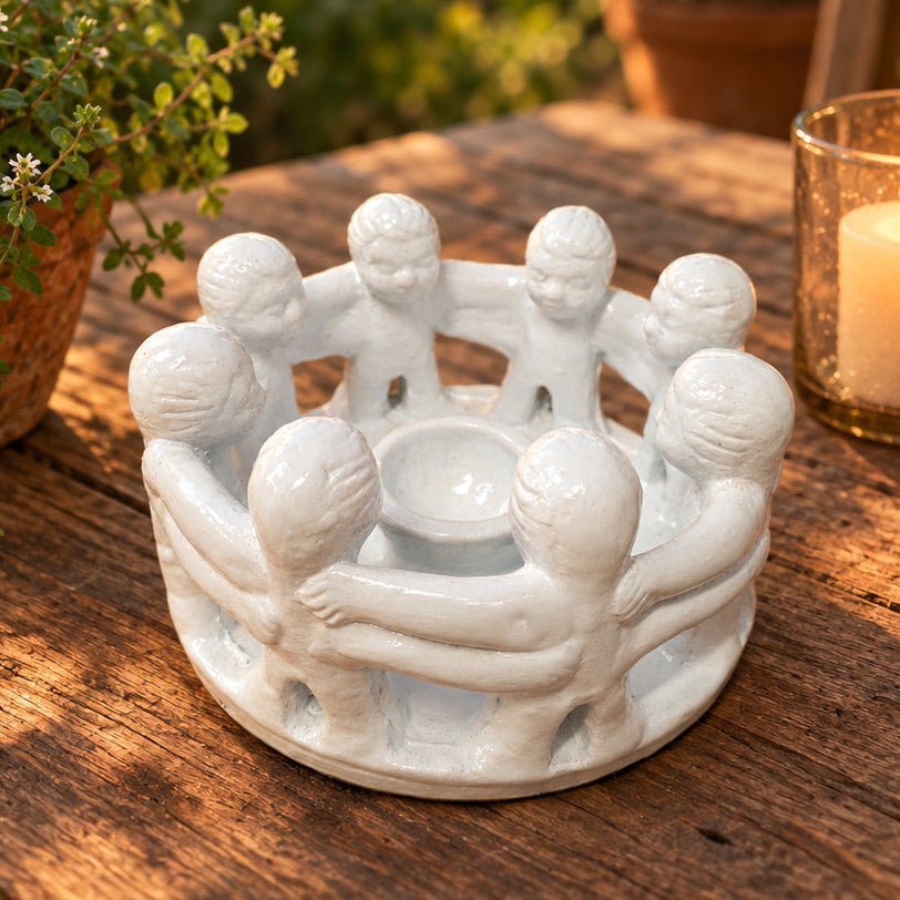 Circle of 8 Friends Candle Holder-White Candle,Tealight & Incense Holders at World Of Decor NZ