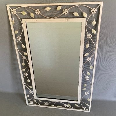 Cream/Green Rectangle Mirrror MIRRORS at World Of Decor NZ