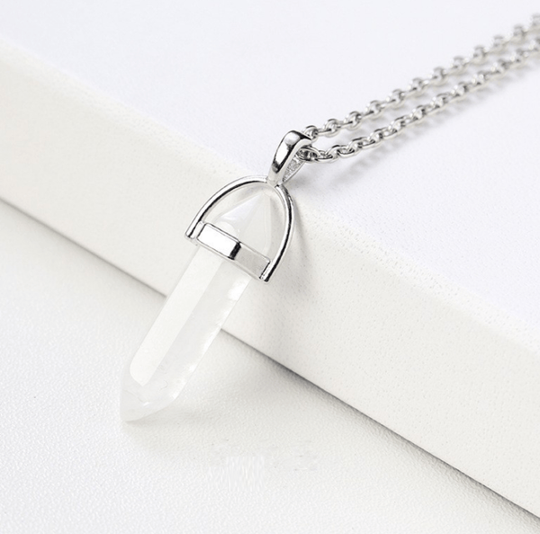 Crystal Pendant - Clear Quartz Crystal, Chakra Stone Bracelet, Necklace at World Of Decor NZ