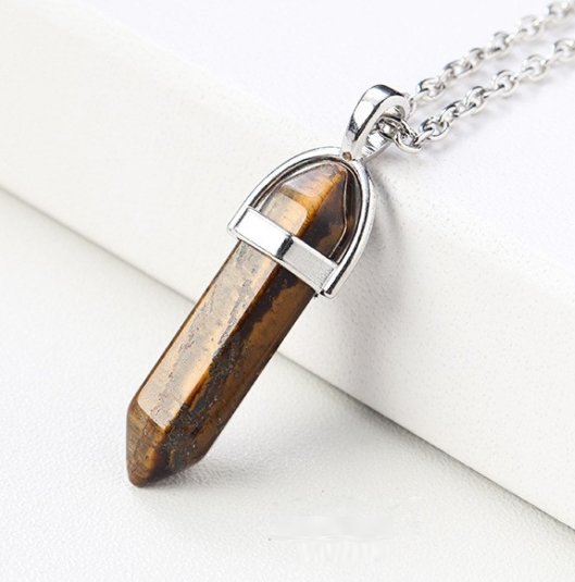 Crystal Pendant - Tiger Eye Crystal, Chakra Stone Bracelet, Necklace at World Of Decor NZ