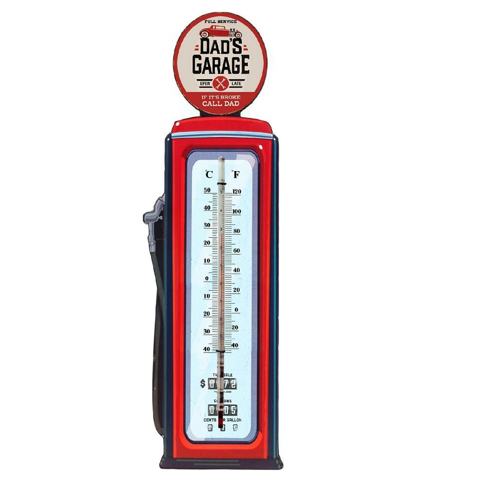 Dad's Garage Iron Wall Thermometer MEN CAVE at World Of Decor NZ