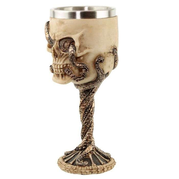 Decorative Bronze Octopus Skull Goblet* MEN CAVE at World Of Decor NZ