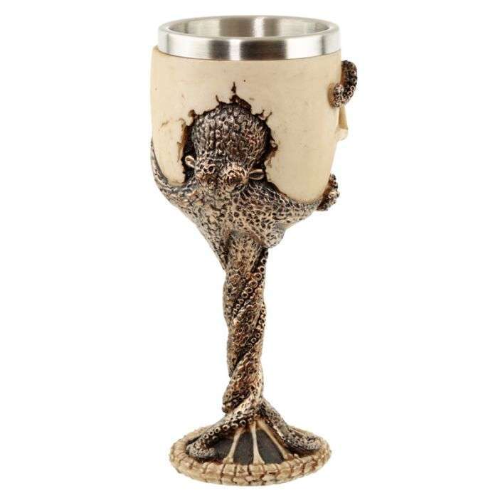 Decorative Bronze Octopus Skull Goblet* MEN CAVE at World Of Decor NZ