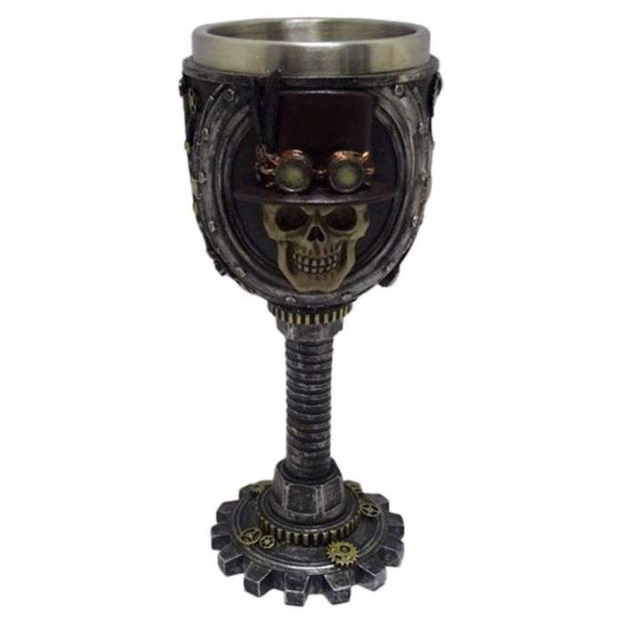Decorative Steampunk Skull Goblet Collectibles/Novelties/Wheels at World Of Decor NZ
