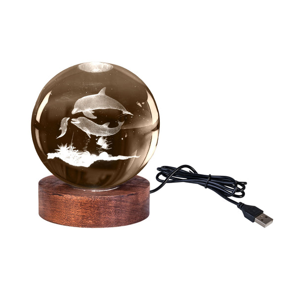 Dolphin 3D Crystal Ball Lamp Collectibles/Novelties/Wheels at World Of Decor NZ