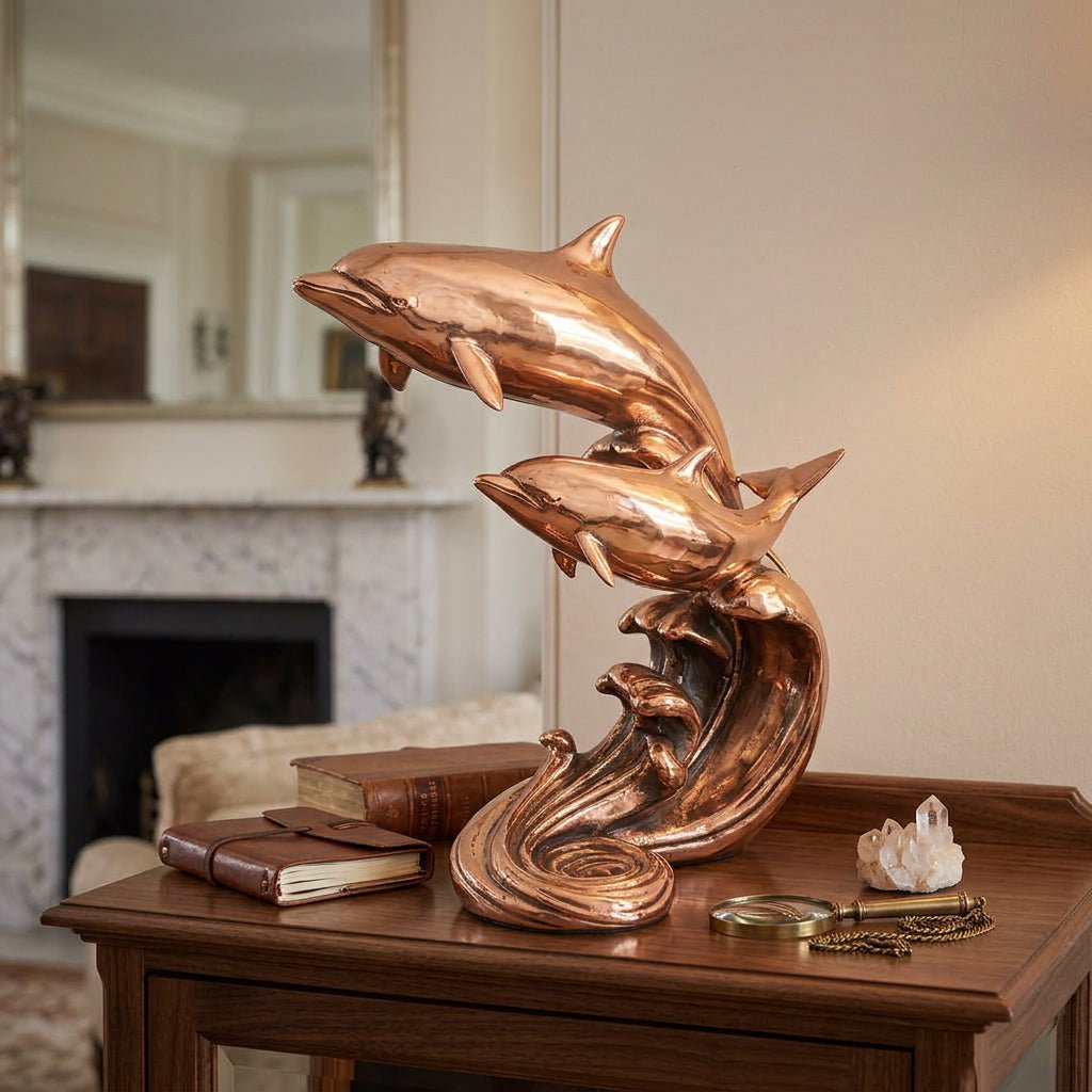 Doplhin On Wave Poly Resin Figurines & Animals at World Of Decor NZ