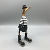 Duck Black & White Strip 30cm SCULPTURE/ORNAMENT & ANIMAL at World Of Decor NZ