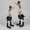 Duck Black & White Strip 35cm SCULPTURE/ORNAMENT & ANIMAL at World Of Decor NZ