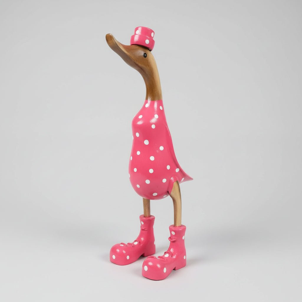 Duck - Pink Dot 35cm SCULPTURE/ORNAMENT & ANIMAL at World Of Decor NZ