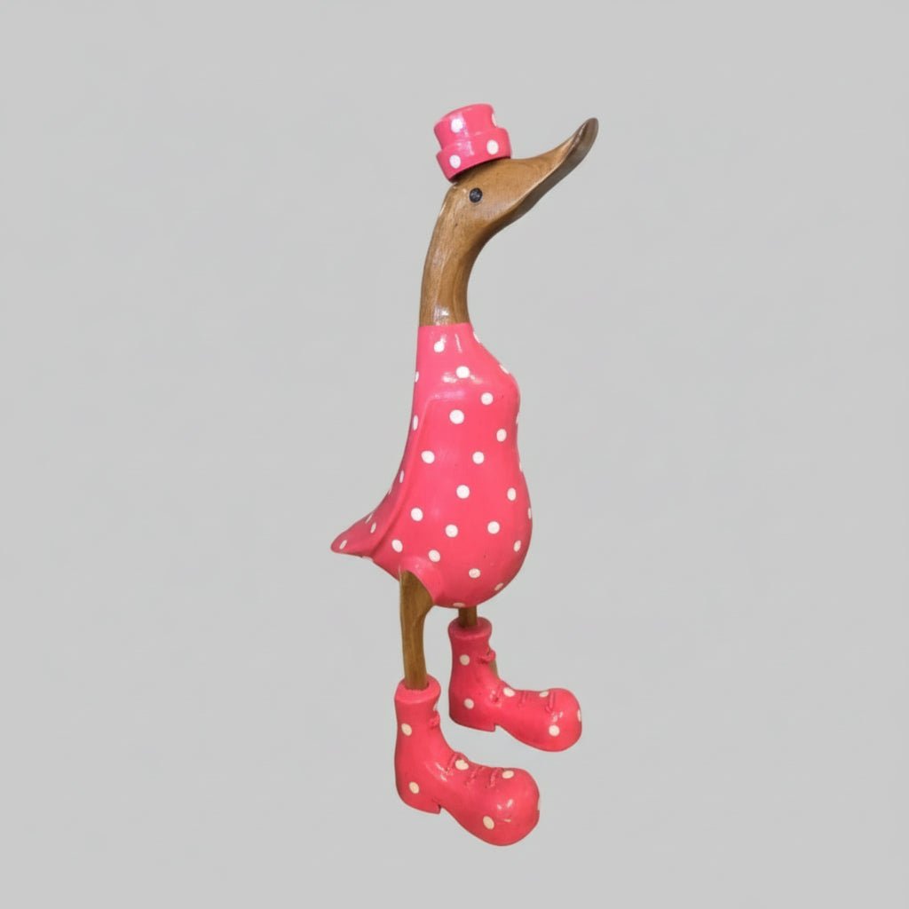 Duck - Pink Dot 35cm SCULPTURE/ORNAMENT & ANIMAL at World Of Decor NZ