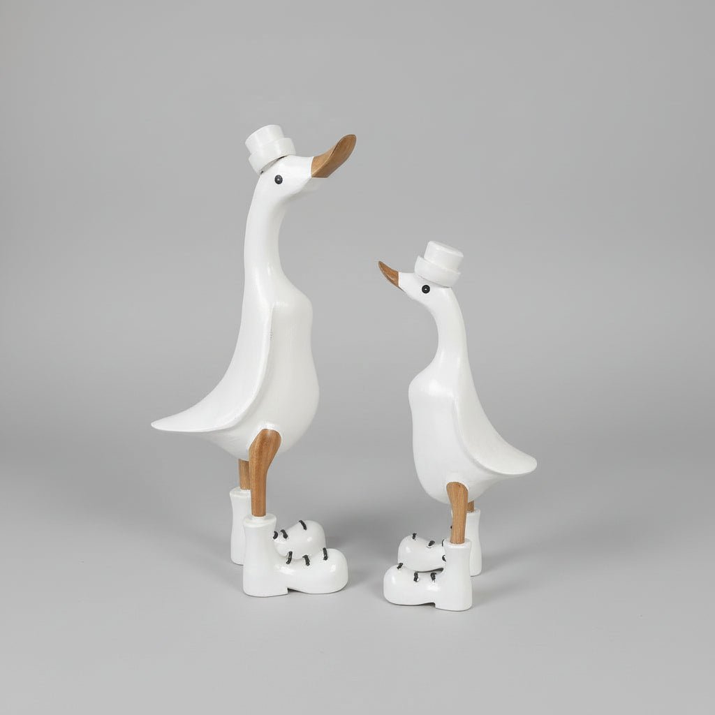 Duck - White 35cm SCULPTURE/ORNAMENT & ANIMAL at World Of Decor NZ