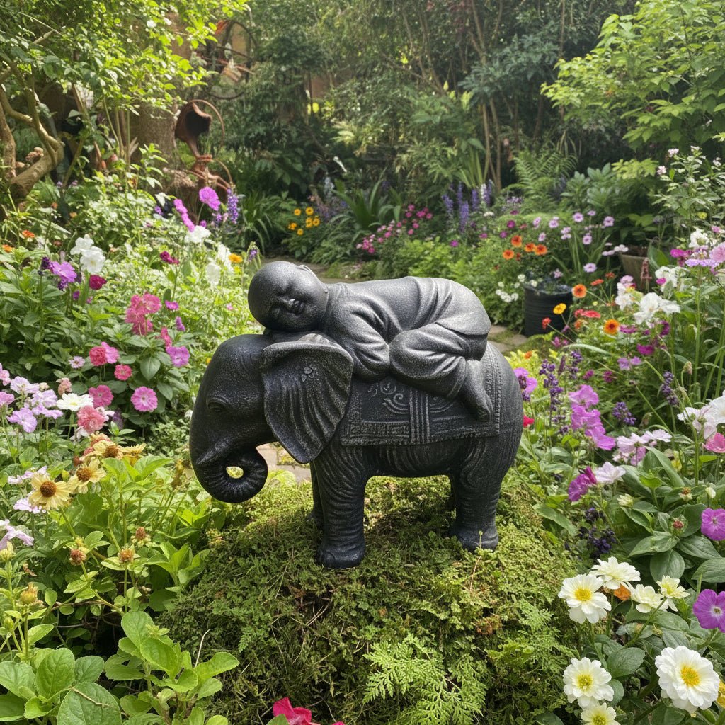 Elephant and Baby on Back GARDEN & OUTDOOR at World Of Decor NZ