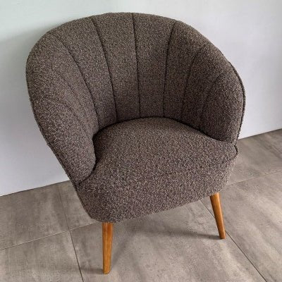 Fabric Coffee Color Boucle Chair Furniture at World Of Decor NZ