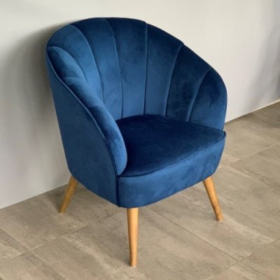 Farbic Navy Color Velvet Chair Furniture at World Of Decor NZ