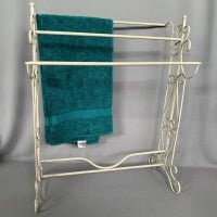 Floor Standing Iron Towel Rail (Large) - Cream BATHROOM at World Of Decor NZ