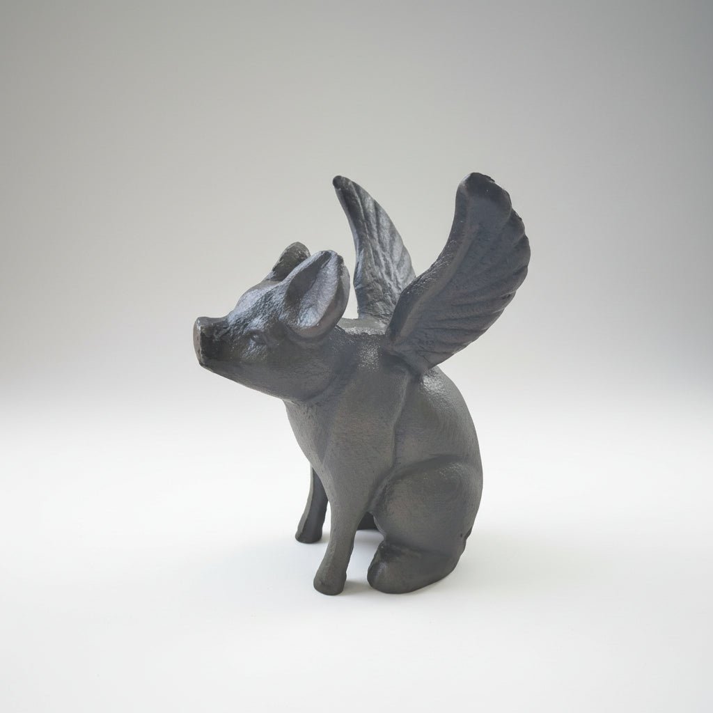 Flying Pig 14cm METAL/CAST IRON at World Of Decor NZ
