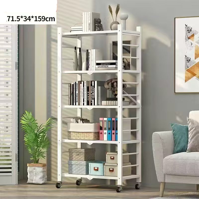 Folding Metal Stand - 5 Shelve White Furniture at World Of Decor NZ