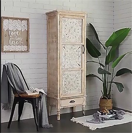 French Farmhouse Tall Cabinet 159cm Furniture at World Of Decor NZ