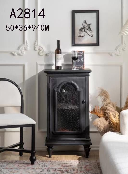 French Retro Cabinet 2 shelve 55cm - Black FURNITURE at World Of Decor NZ