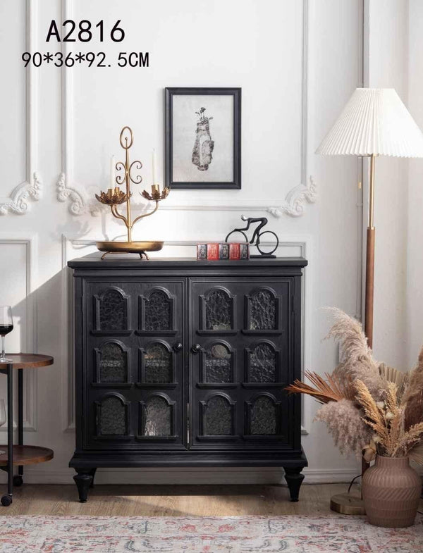 French Retro Sideboard Cabinet 93cm - Black at World Of Decor NZ