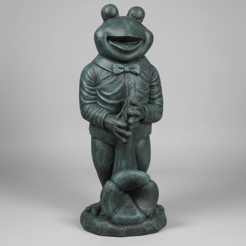 Frog with Trombone Greenwash 105cm GARDEN & OUTDOOR at World Of Decor NZ