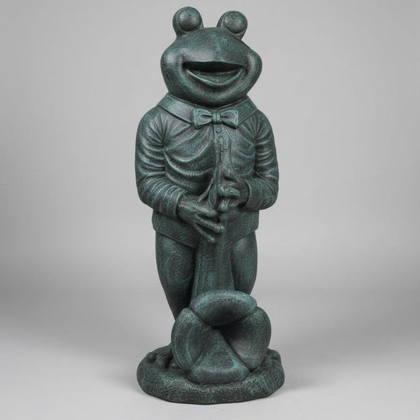 Frog with Trombone Greenwash 105cm GARDEN & OUTDOOR at World Of Decor NZ