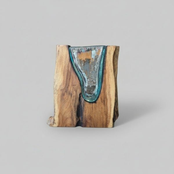 Gamal Wood Vase Polished 30cm VASES at World Of Decor NZ