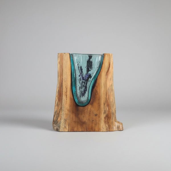 Gamal Wood Vase Polished 30cm VASES at World Of Decor NZ