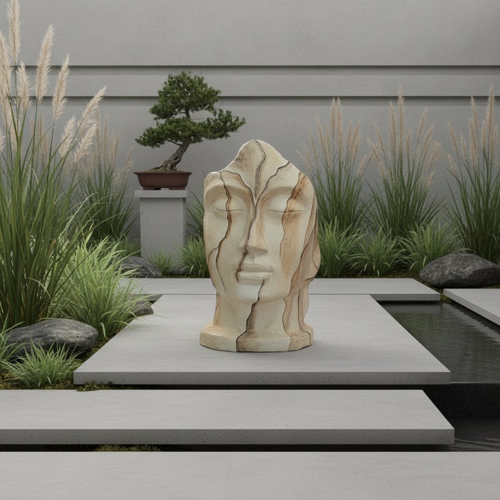 Garden Face Marble Design 65cm - Brown GARDEN & OUTDOOR at World Of Decor NZ