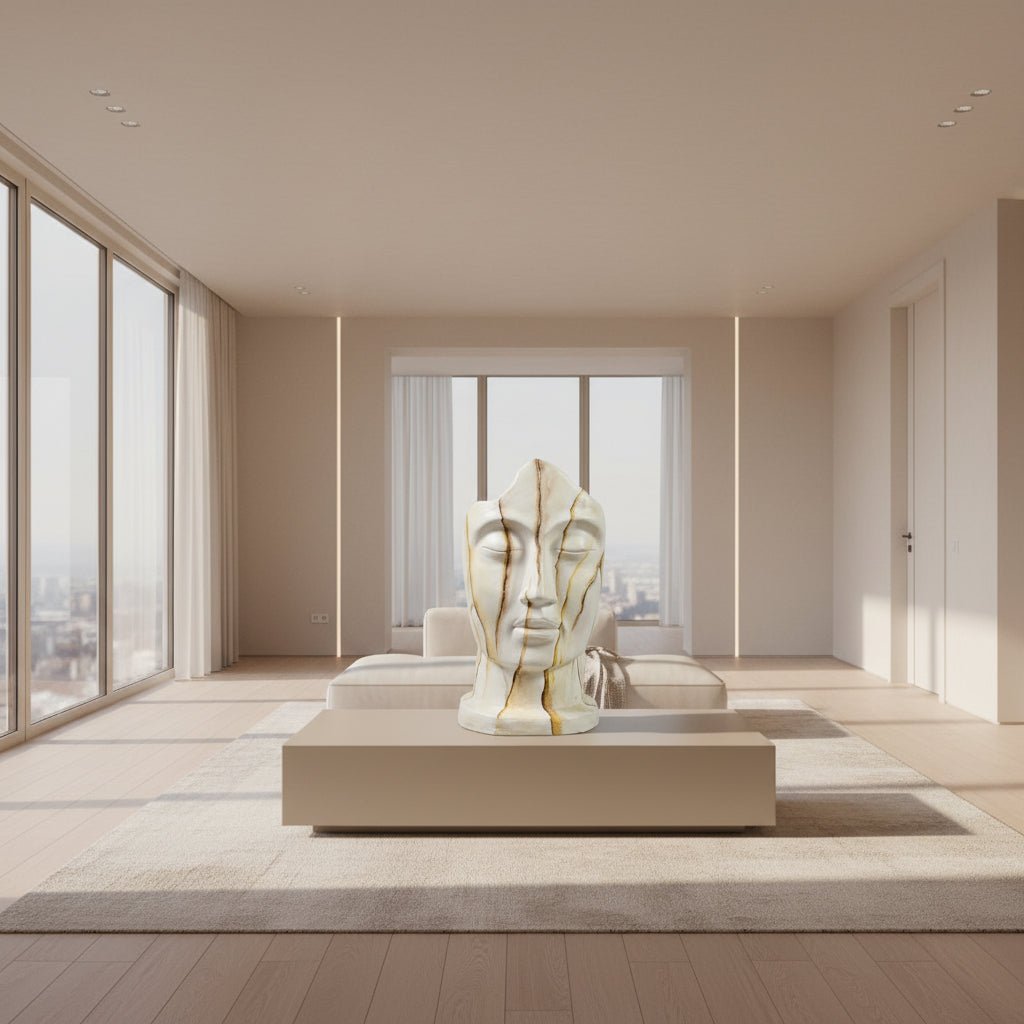 Garden Face Marble Design 65cm - Yellow GARDEN & OUTDOOR at World Of Decor NZ