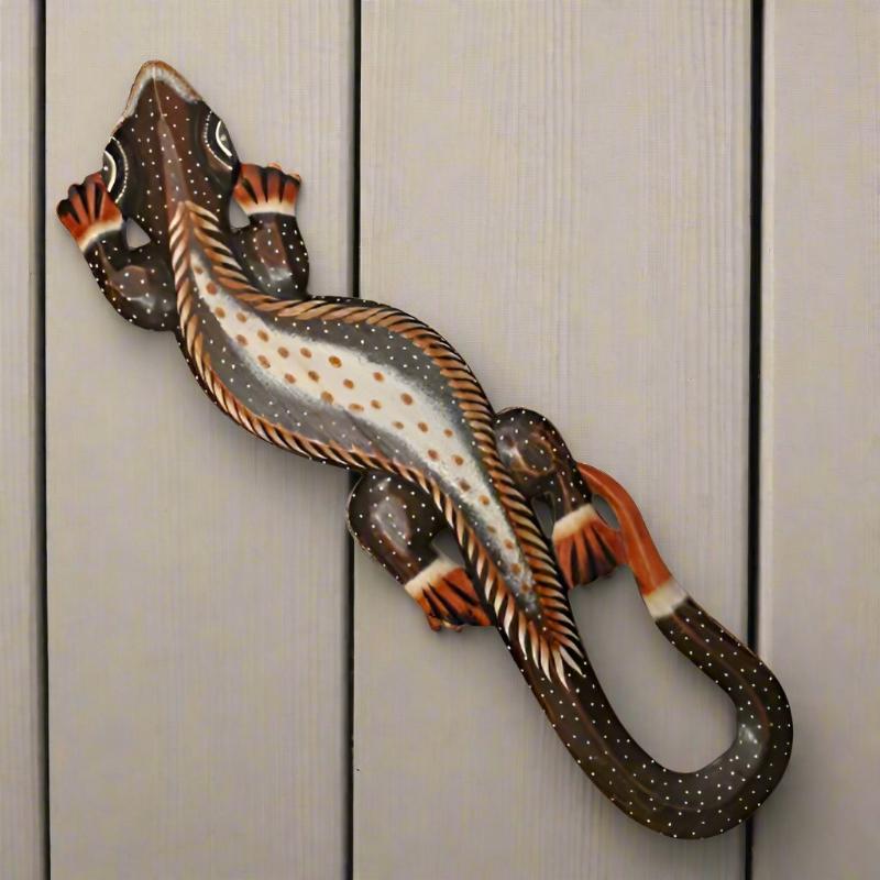 Gecko 80cm Light Brown Wall Art, Affirmations & Hangings at World Of Decor NZ