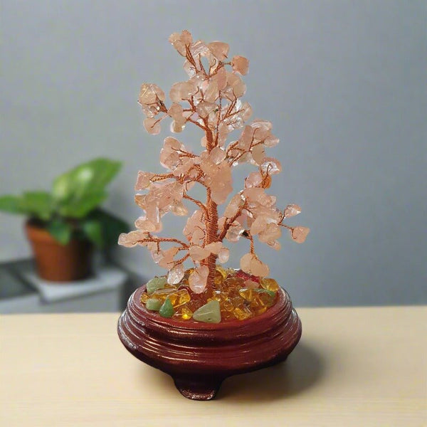 Gemstone Tree Large - Rose Quartz at World Of Decor NZ