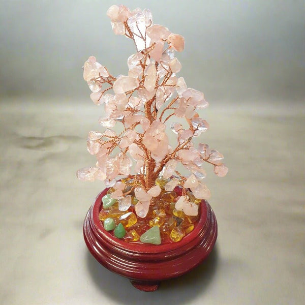 Gemstone Tree Large - Rose Quartz at World Of Decor NZ