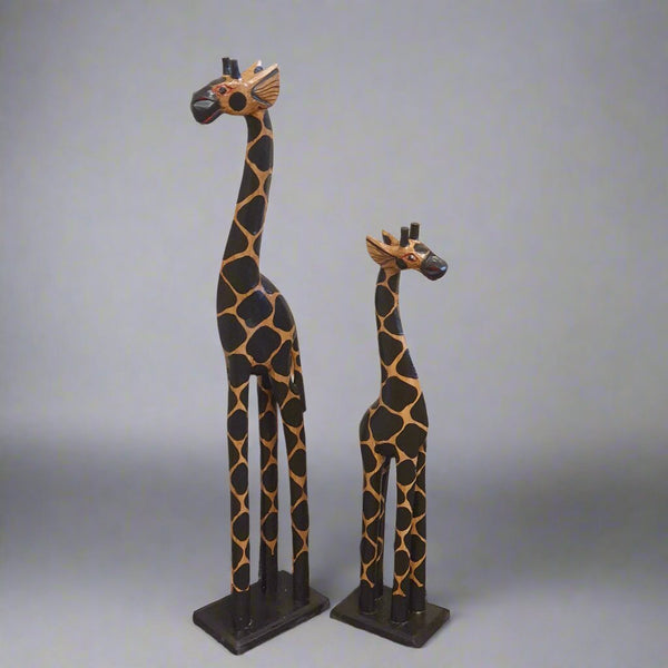 Giraffe Wooden Statue 60cm SCULPTURE/ORNAMENT & ANIMAL at World Of Decor NZ