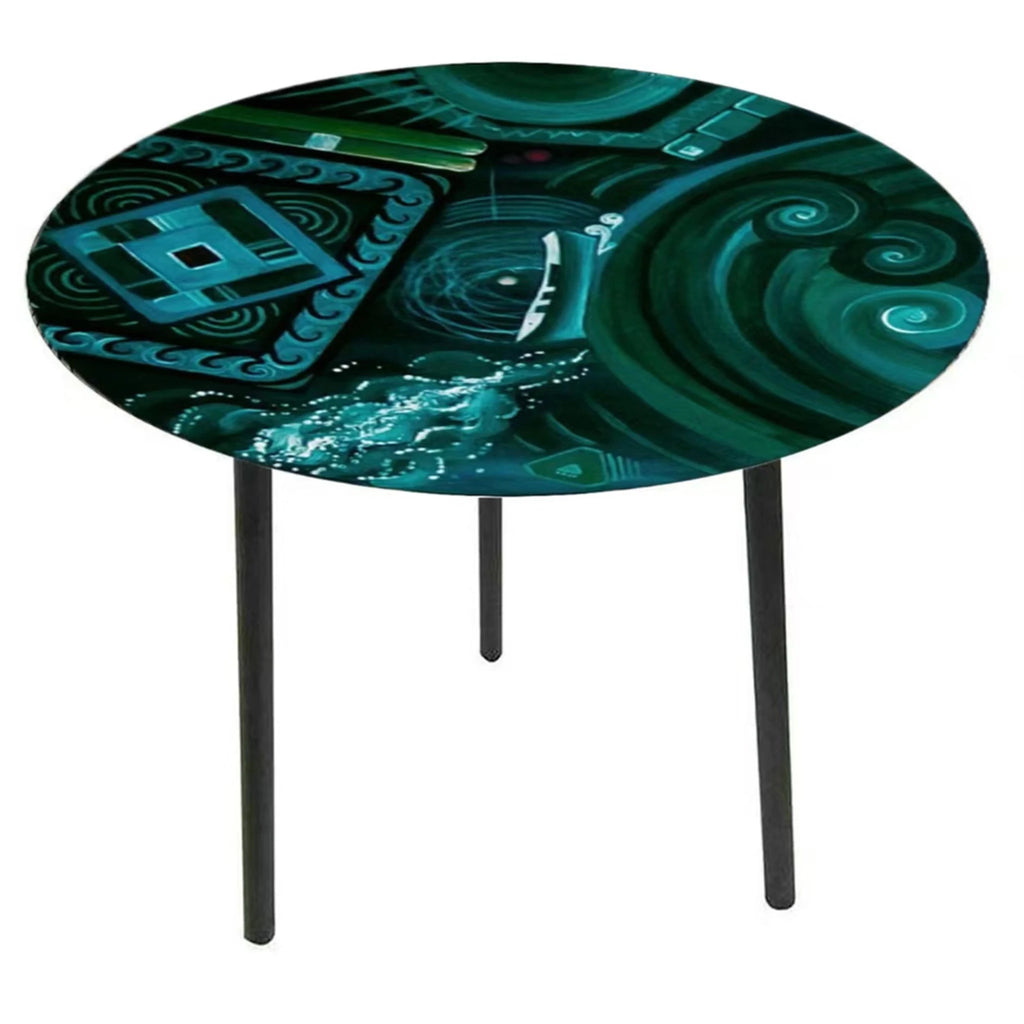 Glass Top Side Table - Green* SIDE TABLE at World Of Decor NZ