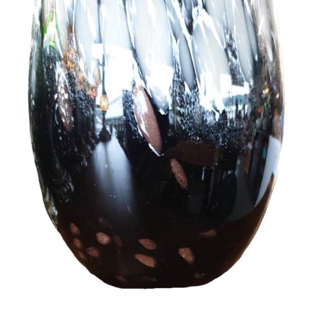 Glass Vase Black 18x33cm at World Of Decor NZ