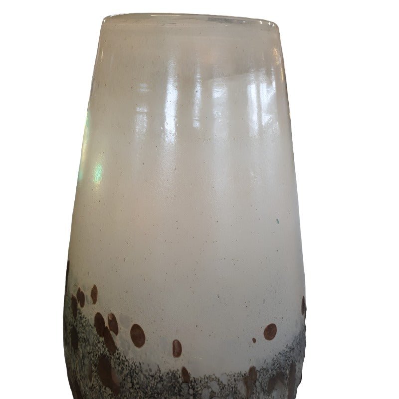 Glass Vase Neutral 18x33cm at World Of Decor NZ
