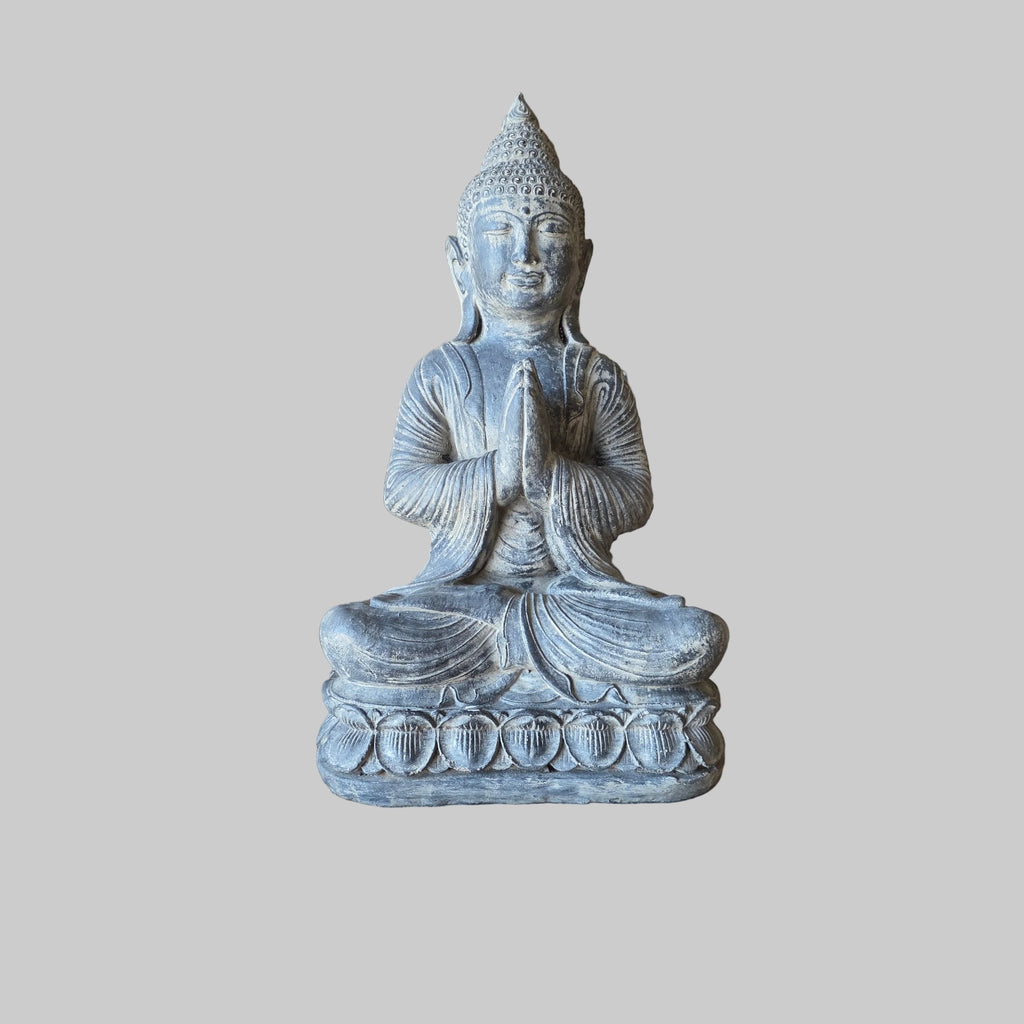 Greeting Buddha 58cm - Greywash BUDDHA at World Of Decor NZ