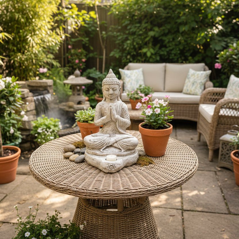 Greeting Buddha Candle Holder - Cream BUDDHA at World Of Decor NZ