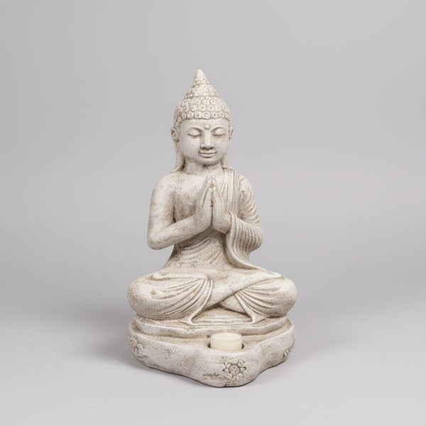Greeting Buddha Candle Holder - Cream BUDDHA at World Of Decor NZ