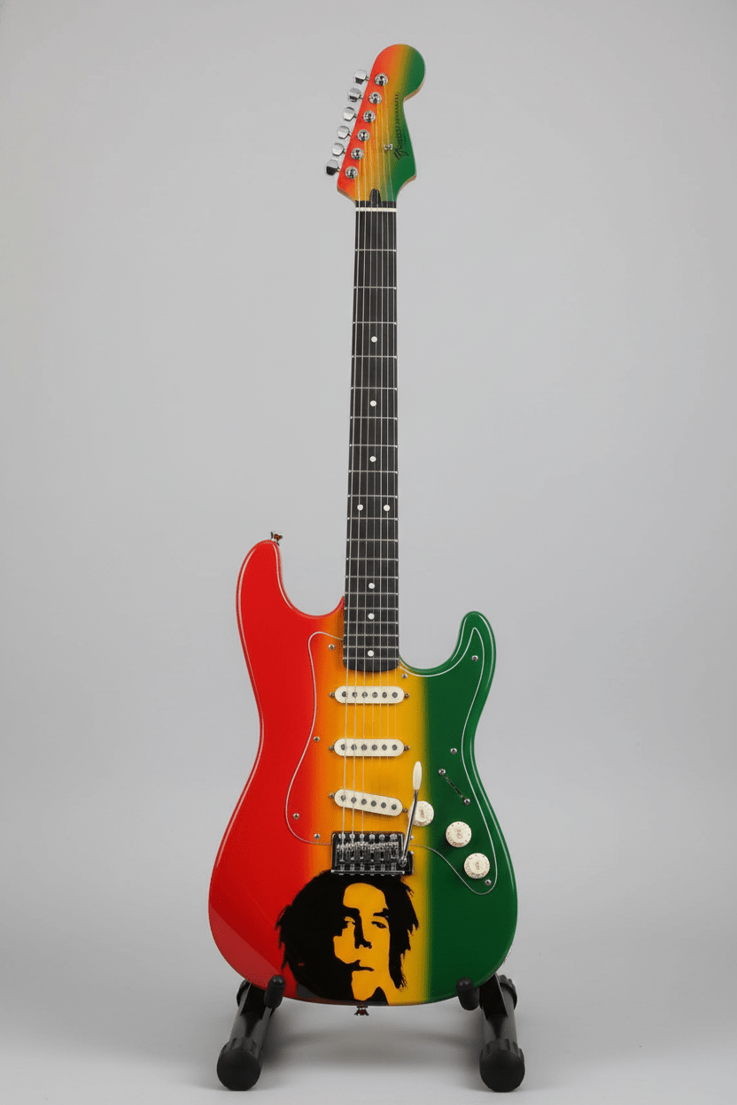 Guitar On Stand - Bob Marley Collectibles/Novelties/Wheels at World Of Decor NZ