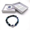 Hamsa Evil Eye Bracelet - Blue Fire Agate CRYSTAL at World Of Decor NZ