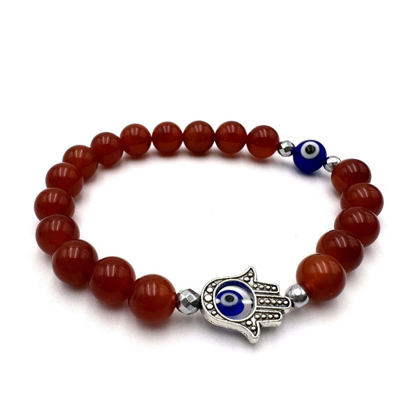 Hamsa Evil Eye Bracelet - Red Agate JEWELLERRY at World Of Decor NZ